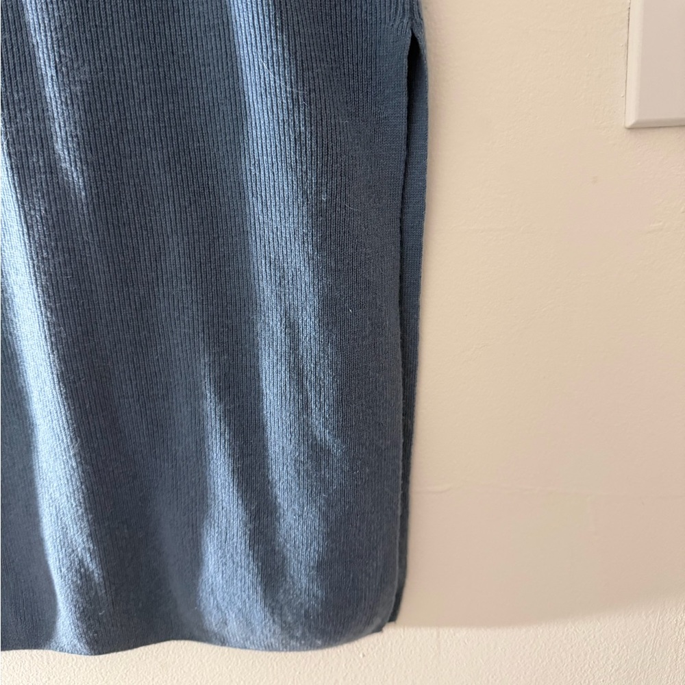 NAADAM Wool Cashmere Blend Off the Shoulder Midi Dress in Slate Blue Size XS - Picture 5 of 16